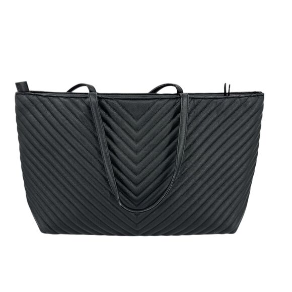 Victorias Secret Tote Gold Studded Bag Black shoulder purse lined - Picture 1 of 15